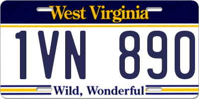 WV license plate 1VN890