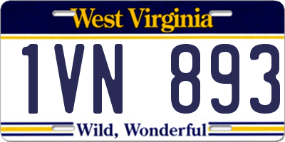 WV license plate 1VN893