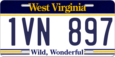 WV license plate 1VN897