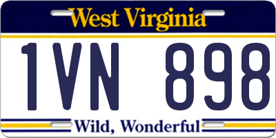 WV license plate 1VN898