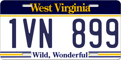WV license plate 1VN899