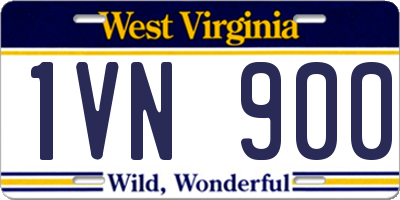 WV license plate 1VN900