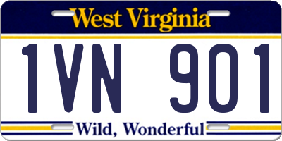 WV license plate 1VN901