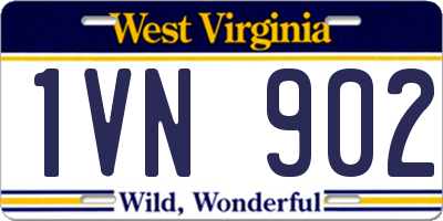 WV license plate 1VN902