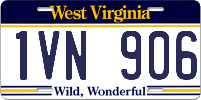 WV license plate 1VN906