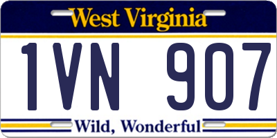 WV license plate 1VN907