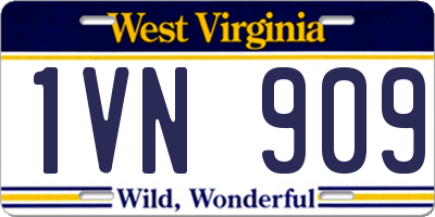 WV license plate 1VN909