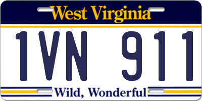 WV license plate 1VN911