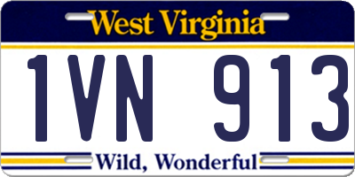WV license plate 1VN913