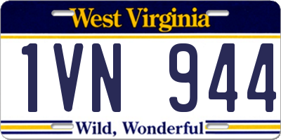 WV license plate 1VN944