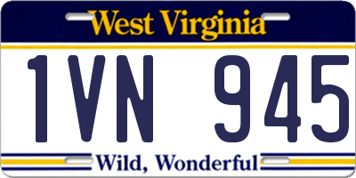 WV license plate 1VN945