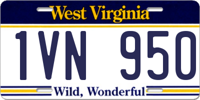WV license plate 1VN950