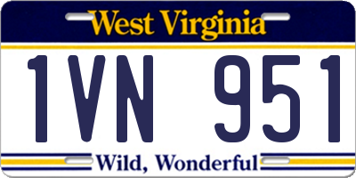 WV license plate 1VN951