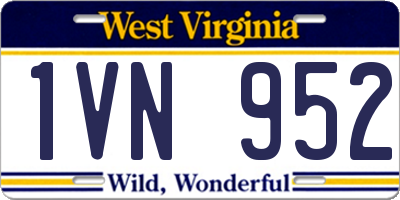 WV license plate 1VN952