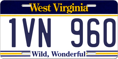WV license plate 1VN960