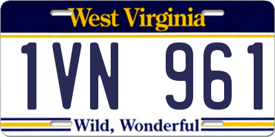 WV license plate 1VN961