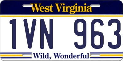 WV license plate 1VN963