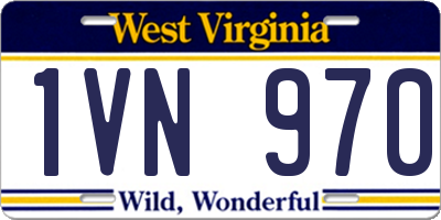 WV license plate 1VN970