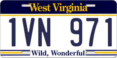 WV license plate 1VN971