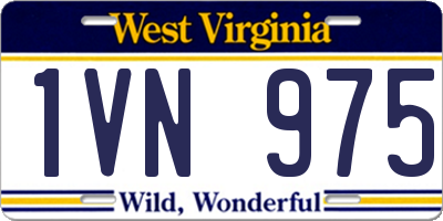 WV license plate 1VN975