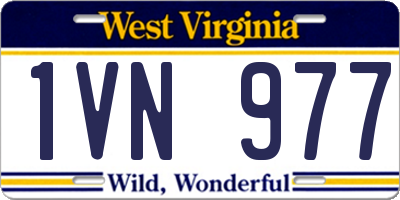 WV license plate 1VN977