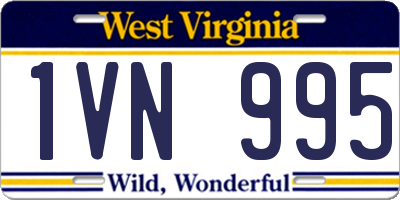 WV license plate 1VN995