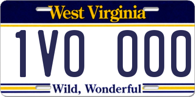 WV license plate 1VO000