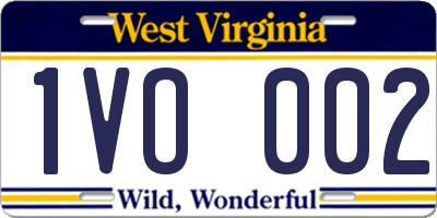 WV license plate 1VO002