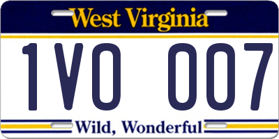 WV license plate 1VO007