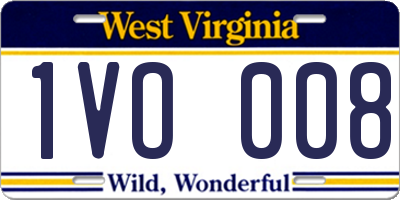 WV license plate 1VO008