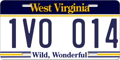 WV license plate 1VO014
