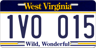 WV license plate 1VO015