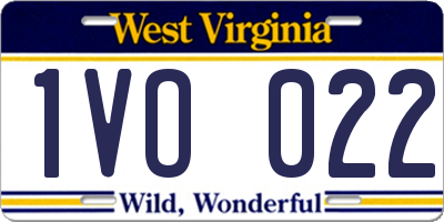 WV license plate 1VO022