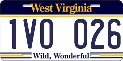 WV license plate 1VO026