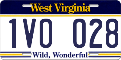 WV license plate 1VO028