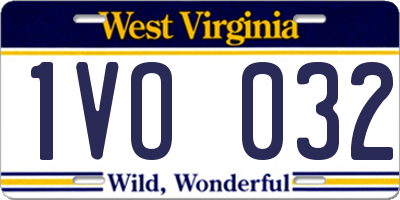 WV license plate 1VO032