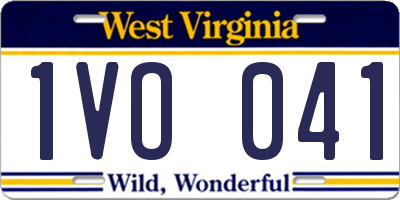 WV license plate 1VO041