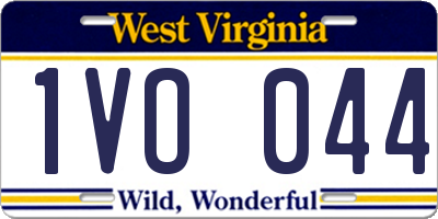 WV license plate 1VO044