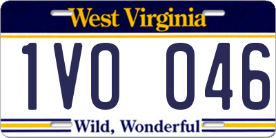 WV license plate 1VO046