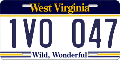 WV license plate 1VO047