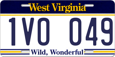 WV license plate 1VO049