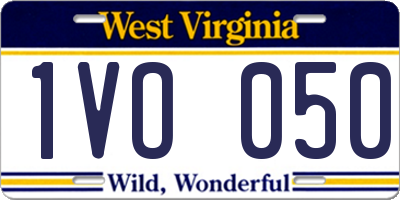 WV license plate 1VO050