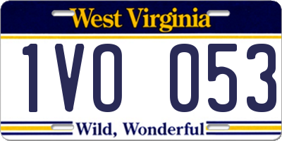 WV license plate 1VO053