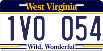 WV license plate 1VO054