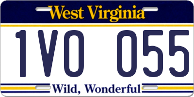 WV license plate 1VO055