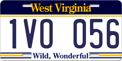 WV license plate 1VO056