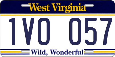 WV license plate 1VO057