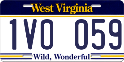 WV license plate 1VO059