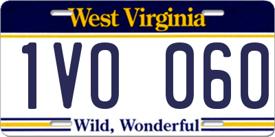 WV license plate 1VO060