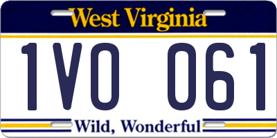WV license plate 1VO061